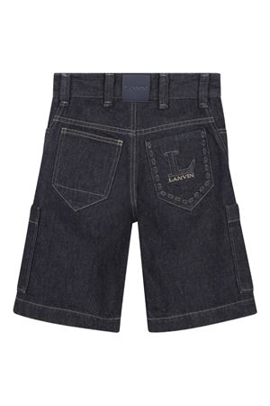 blue cotton shorts LANVIN KIDS | N30380Z28
